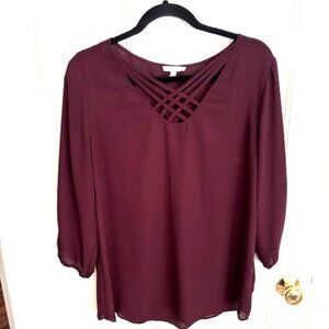 Purple Long Sleeved Blouse